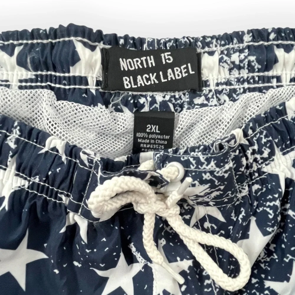 American Flag Swim Trunks Men's Red White and Blue Bathing Suite XXL 10591